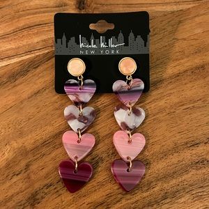 Brand New Nicole Miller Drop Heart Earrings!